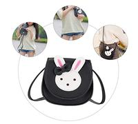 Ipetboom Lovely Mini Crossbody Bag for Cute Cartoon Design PU Material Unique Zipper Closure Photo Prop for Little Daily Use Black