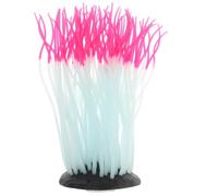 Ipetboom Luminous Silicone Sea Anemone Aquarium Ornament with Suction Cup Realistic Soft Artificial Coral Decoration for Freshwater and Saltwater Fish Tanks 2.56X2.56X4.72 Inches