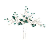 Ipetboom Luxury Grandma Green Hair Stick Rhinestone Hairpin for Women Hair Bun Stick for Wedding Parties
