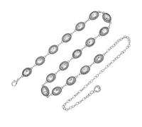 Ipetboom Luxury Hollow Out Metal Waist Chain Belt for Women Adjustable Silver Dress Accessory Versatile Western Style for Jeans and Dresses Sophisticated Fashion Statement Jewelry