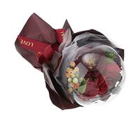 Ipetboom Luxury Soap Flower Bouquet for Decorative Soaps Valentines Day Bath Flower Handheld Arrangement Red Mini