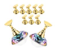 Ipetboom Magnetic Nail Art Practice Stand Portable and Stable 2 Sets for False Nails Plastic Crystal Material Suitable for Home Use and On-the-go Beginners