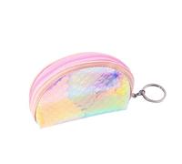 Ipetboom Maiden Style Wallet TPU Wallet Holographic Purse Shining Bright Appearance Fish Scales Pattern Zip Closure Compact Size for Girls Daily Use