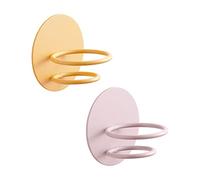 Ipetboom Makeup Egg Holder 2pcs Carbon Steel Nail-free Sponge Egg Wall Rack Hanging Storage for Bathroom Sponge Organizer, Yellow and Pink, Space-saving Bathroom Storage Solution