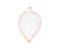 Ipetboom Manicure Nail Palette Resin Mixing Plate Gold Edge, White Leaf-shaped Nail Art Display Plate for Salon and Home Use