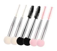 Ipetboom Mascara Sponge Applicator Eyebrow Eyelash Makeup Brush Set Comfortable Grip 6pcs 2-in-1 with Aluminium Tube Convenient and Practical Design for Mother’s Day