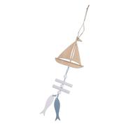 Ipetboom Mediterranean Fish Hanging Ornament Coastal Wall Decor for Living Room Bedroom Beach Theme Carved Wooden Pendant for Home and Nursery Decoration