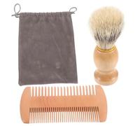 Ipetboom Men Beard Brush Beard Comb Wooden Pocket Comb and Travel Shaving Brush for Styling