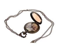 Ipetboom Men Vintage Pocket Watch World Map Relief Design Retro Quartz Watch Father Grandpa