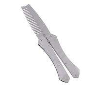 Ipetboom Men's Stainless Steel Comb Beard Brush Set Curly Hair Comb Static Portable Folding Tool for Home Barber Salon