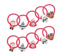 Ipetboom Merry Christmas Headband Set 10 Pairs Kids Hair Bands Christmas Hair Elastic Bands