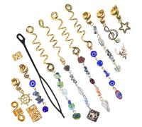 Ipetboom Metal Cat Eye Hair Clips 50Pcs Spiral Snake Ring Set for Dreadlocks Boho Style Hair Jewelry Women Party Use