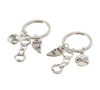 Ipetboom Metal Zinc Alloy Keychain Pair Silver Keyrings Hanging Friendship Keychains Partners in Crime Decorative Keyring Gift for Friends