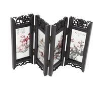 Ipetboom Mini Chinese Style Folding Screen Decorative Panel Desk Divider for Home Office Stable Material Artistic Oriental Model for Living Bedroom Privacy and Collection Gift