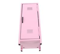 Ipetboom Mini Metal Makeup Storage Locker with Lock and Keys Decorative Desktop Cosmetic Organizer for Multilayered Beauty Storage Box with Secure Design and Sturdy Build Pink Vanity