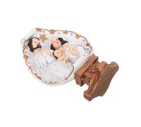 Ipetboom Mini Resin Jesus Birth Figurine Biblical Nativity Scene Sculpture Christian Christmas Decor Catholic Collectible for Home Mantel Display and Festive Gifting