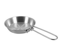 Ipetboom Mini Stainless Steel Frying Pan Portable Nonstick Skillet for Eggs Pancakes More Folding Handle for Camping and Travel Use