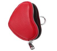 Ipetboom Mini Wallet for Women Small Heart Shaped Coin Pouch with Zipper and Hanging Accessory Red Keychain Purse for Quick Organization and Stylish Everyday Use