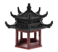 Ipetboom Miniature Double Layer Pentagonal Pagoda Statue 3.5cm Aquarium Japanese Pagoda Decor for Fish Tank Zen Garden Bonsai Micro Landscape Ornament