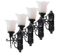 Ipetboom Miniature Wall Lamp 4Pcs Micro Landscape Light 1/12 Scale Dollhouse Accessory for Architectural Sand Table Model