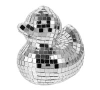 Ipetboom Mirror Disco Ball Duck Ornament Reflective Home for Parties Weddings and Festivals Unique Aesthetic Duck Figurine Creative Glass Decoration for Modern Living Spaces