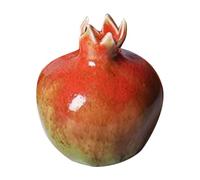 Ipetboom Modern Ceramic Pomegranate Vase Decorative Desktop Floral Craft Ornament for Dining Table Elegant Green Small Tabletop Vase with Craftsmanship