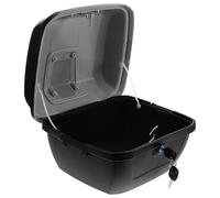 Ipetboom Motorcycle Top Box Rear Storage Case for Electric Scooter, Universal Black Matte Trunk Organizer with Lid, Sturdy Tail Box Suitable for Motorbike and ATV Luggage