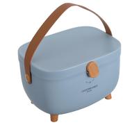 Ipetboom Multi-Compartment Medicine Box with Tray and Handle, Large-Capacity Household Medical Storage Organizer in Glacier Blue for Family Emergency Preparedness