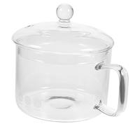 Ipetboom Multi Function Glass Cooking Pot with Handle and Lid Heat Resistant Open Fire Stew and Noodle Bowl for Home Kitchen and Restaurant Transparent Borosilicate Container for Sauces