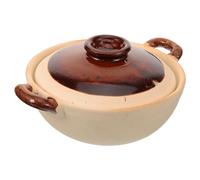 Ipetboom Multi Functional Clay Cooking Pot with Lid for Home Stove Use Non Stick Suitable for Braising Stewing Bibimbap Soup and Porridge