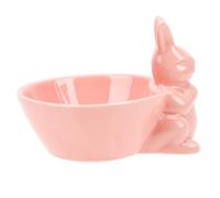 Ipetboom Multi-Purpose Ceramic Bunny Shape Bowl for Dining Table Decor, Easy to Clean Easter Tableware, White Rabbit Porridge and Salad Bowl for Festive Party Use
