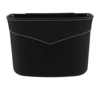 Ipetboom Multifunctional Car Garbage Bin Hanging on Door with Spill-Proof ABS Body and Black Leather Cover, Vehicle Trash Can with Umbrella Holder for Trucks and SUVs Interior Storage