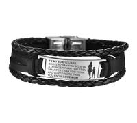 Ipetboom My Adjustable Leather Bracelet Punk Style present for Men with Inspirational Message for Parties and Special Occasions Durable and Unique Design