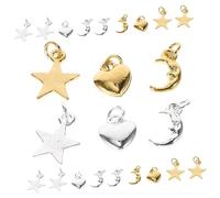 Ipetboom Nail Jewelry Pendant Nail Drilling Diy Tool Set with Star Moon Charm Manicure Accessory Suitable for Professional and Home Use Random Color