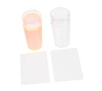 Ipetboom Nail Stamper Silicone Manicure Set with Jelly Head Stamper and Scraper 4pcs Cylinder and Orange Jelly for Nail Stamping Art at Home and Salon