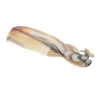 Ipetboom Natural Comb Single Sided Engraving Comb Ox Horn Anti-static Comforting Scalp Massage Tool Natural Shapes Suitable for Daily Hair Care Random Color