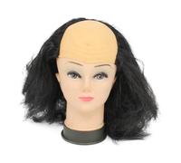 Ipetboom Natural Latex Bald Cap Black Ladies Wig Women's Lace Front Wig Halloween Costume Accessory