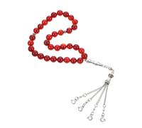 Ipetboom Natural Red Agate Muslim Prayer Rosary for Worship and Ramadan Islamic Pilgrimage Tasbih for Meditation Respect and Festival Decoration gift for for for for for for