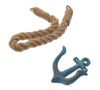 Ipetboom Nautical Anchor Roll Paper Hanger Wall-mounted Bathroom Storage Shelf with Thick Rope Weave Toilet Paper Holder Coastal Decor for Home and Bathroom