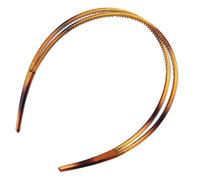 Ipetboom Non-slip Double-layer Hairband with Teeth, Chic Female Headwear Hair Accessory for Workout and Daily Use, Lightweight Stylish Hairband in Glossy Tortoiseshell