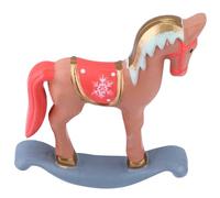 Ipetboom Nordic Wooden Horse Shaped Christmas Desktop Ornament Pink Medium Festive Table Adornment for Decor Holiday Party Accent