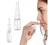 Ipetboom Nose Spray Bottle: 10pcs 10ml Empty Bottles Set Plastic Pump Sprayer with 18r Direct Spray Mechanism Portable, Refillable Clear Fine Mist Container for Saline Essential Oils Travel Daily Use