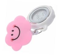 Ipetboom Nurse Watch Clip-on Digital Pocket Watch with Retractable Flexible Strap Multi-Function Alarm Clock for Women Medical Professionals Cloud Pattern Fob for Healthcare Use