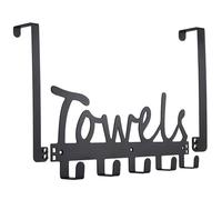 Ipetboom Over The Door Towel Hook Door Back Hanger for Easy Storage Punch Design for Bathroom Kitchen Bedroom Organization Black Color