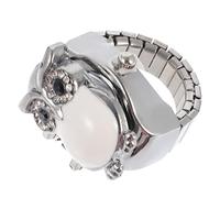 Ipetboom Owl Pattern Ring Watch Retro Decorative Finger Watch for Casual Wear for Women and Men