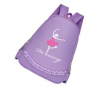 Ipetboom Oxford Cloth Ballet Dance Backpack for Shoulder Strap Large Capacity Portable Dance Bag for School and Everyday Use Light Purple