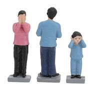 Ipetboom Painted People Model Miniature Scenes Toys Family Therapy Figurines for Home Decoration, Realistic Sand Table Props Set of 3 Colorful Simulation Figures for Tray Therapy Use