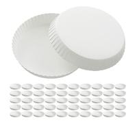 Ipetboom Paper Cup Cover: 100pcs Disposable Hot Cup Lids Paper Coffee Cups Covers, Recycled Drinking Lids for Hot/Cold Beverage Takeout Parties Serving, White 75mm