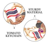 Ipetboom Patriotic Thailand Elephant Keychain Metal Pendant with Light Gold Rhinestones Compact Animal Purse Charm for Women’s Handbag Backpack Travel Souvenir and Bag Decor