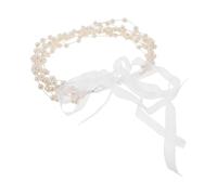 Ipetboom Pearl Headband Wedding Hairband Hair Jewelry for Braids Women's Fake Pearls Headbands Wedding Hair Accessories for Brides Bride Hairband Bridal Headdress Silver